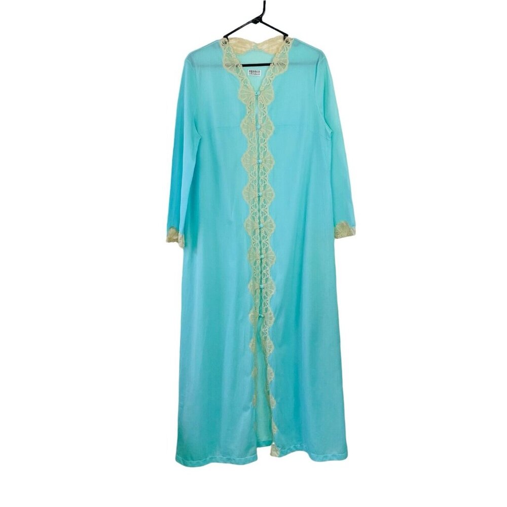Vintage 1970 Emilio Pucci Formfit Rogers Blue mint Nightgown Robe M medi…